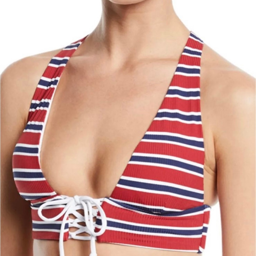 Onia two piece striped swimsuit